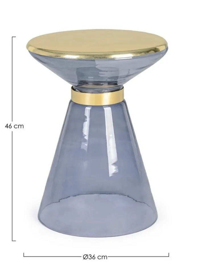 Bizzotto Tavolini>TAVOLINO IN VETRO GRIGIO D36 - MERIEL
