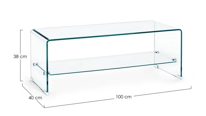 Bizzotto Tavolini>TAVOLINO IN VETRO 100X40 - IRIDE