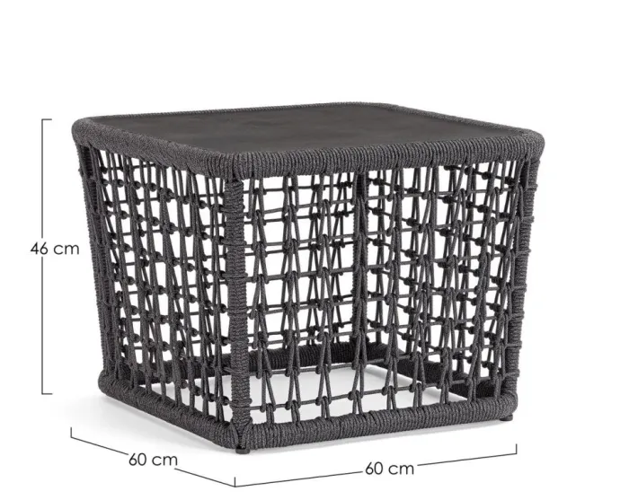 Bizzotto Tavolini>TAVOLINO KOLLAR 60X60 ANTRACITE