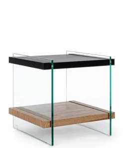 Bizzotto Tavolini>TAVOLINO 50X50 NERO - LINE WOOD