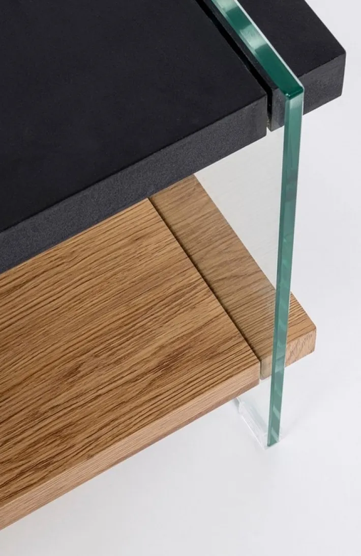Bizzotto Tavolini>TAVOLINO 50X50 NERO - LINE WOOD