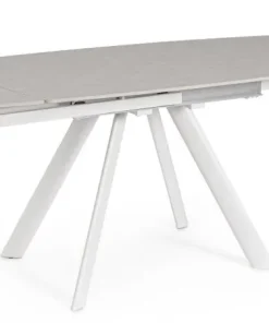 Bizzotto Tavoli>TAVOLO ALL.RAILI 119.5/180X85 BIANC/GR C