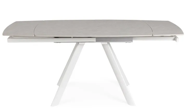 Bizzotto Tavoli>TAVOLO ALL.RAILI 119.5/180X85 BIANC/GR C