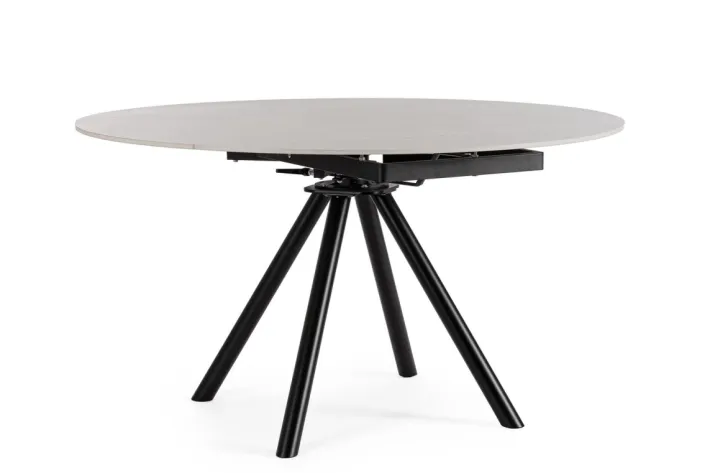 Bizzotto Tavoli>TAVOLO ALL.RAUNI D87/135 NERO/GRIG.CHIAR