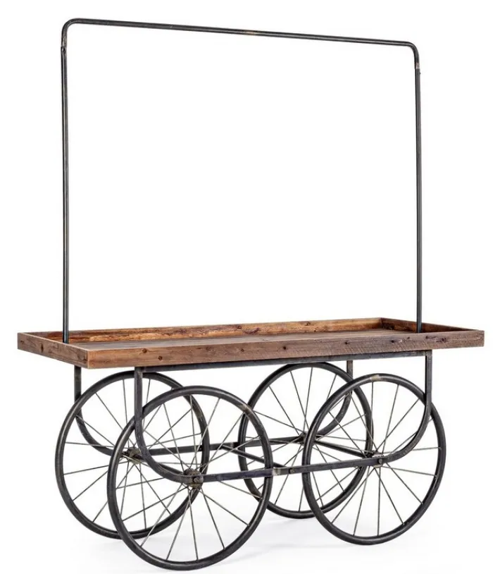 Bizzotto Carrelli Ed Espositori>TAVOLO ESPOSITORE IN LEGNO CON RUOTE