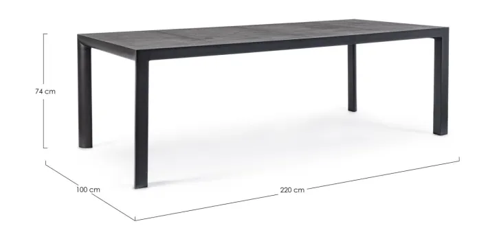 Bizzotto Tavoli>TAVOLO IN ALLUMINIO ANTRACITE JX55 - MASON
