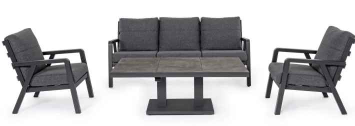 Bizzotto Tavoli>TAVOLO IN ALLUMINIO ANTRACITE JX55 - TRUMAN