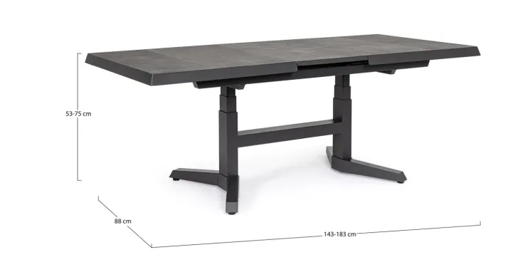 Bizzotto Tavoli>TAVOLO IN ALLUMINIO ANTRACITE JX55 - ROBERT