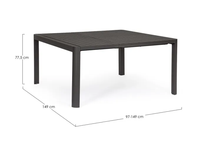 Bizzotto Tavoli>TAVOLO IN ALLUMINIO ANTRACITE CX23 - KIPLIN