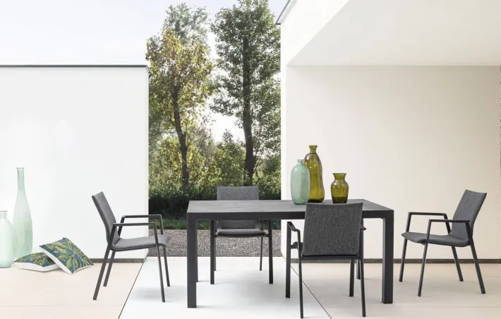 Bizzotto Tavoli>TAVOLO IN ALLUMINIO ANTRACITE JX55 - MASON