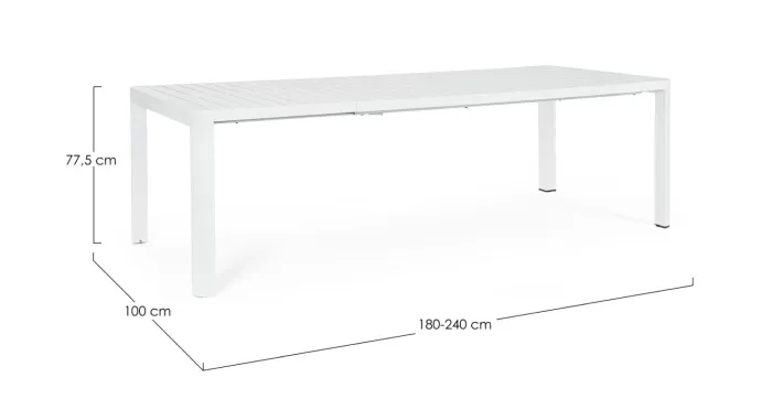 Bizzotto Tavoli>TAVOLO IN ALLUMINIO BIANCO CX21 - KIPLIN