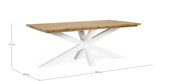 Bizzotto Tavoli>TAVOLO IN ALLUMINIO BIANCO RT01 - PALMDALE