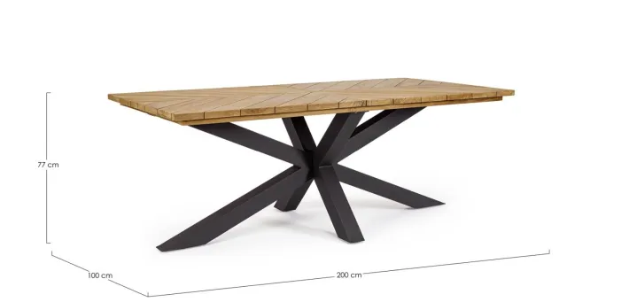 Bizzotto Tavoli>TAVOLO IN ALLUMINIO CARBON RT02 - PALMDALE