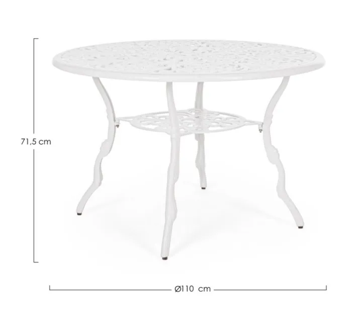 Bizzotto Tavoli>TAVOLO IN ALLUMINIO D110 BIANCO - VICTORIA
