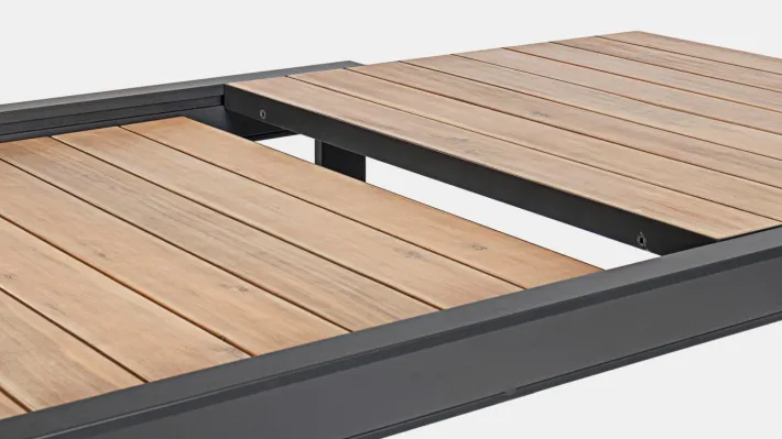 Bizzotto Tavoli>TAVOLO IN ALLUMINIO 160-240X100 ANTRACITE YK13 - BELMAR