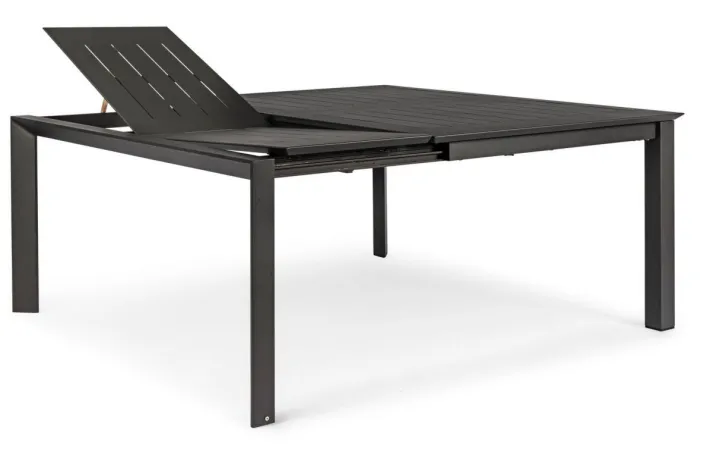 Bizzotto Tavoli>TAVOLO IN ALLUMINIO 110/160X160 ANTRACITE CX23 - KONNOR