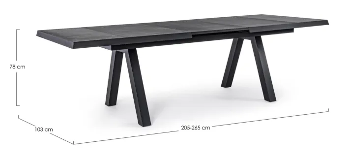 Bizzotto Tavoli>TAVOLO IN ALLUMINIO 205/265X103 ANTRACITE JX55 - KRION