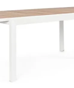 Bizzotto Tavoli>TAVOLO IN ALLUMINIO 160-240X100 BIANCO YK11 - BELMAR