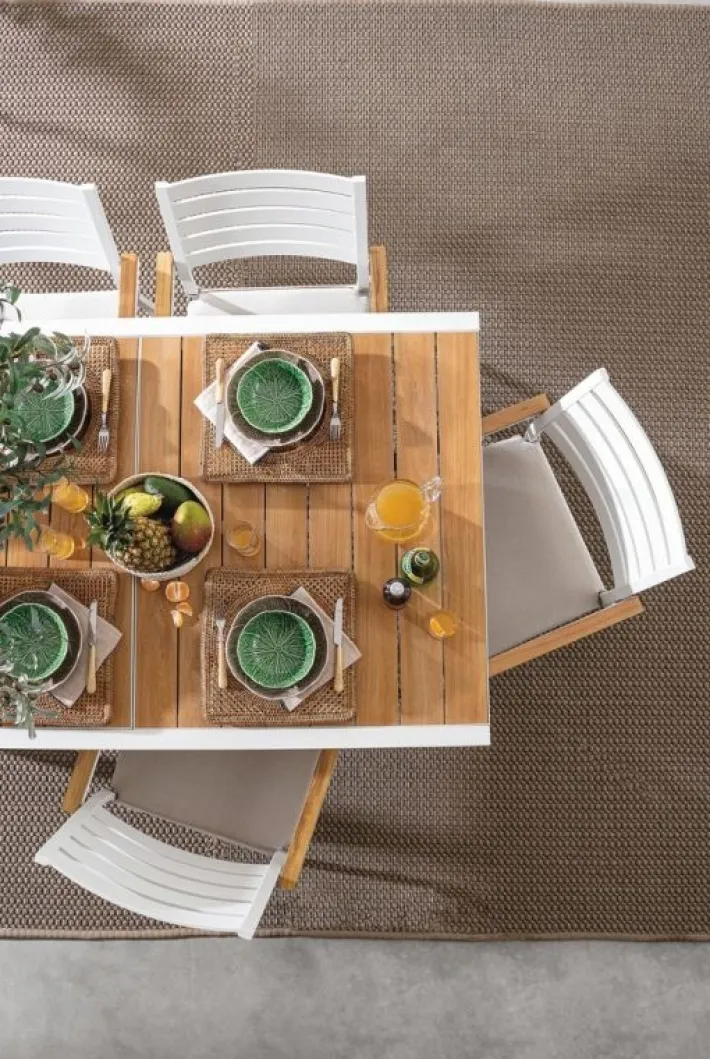 Bizzotto Tavoli>TAVOLO IN ALLUMINIO 160-240X100 BIANCO YK11 - BELMAR