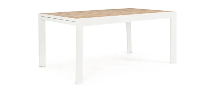 Bizzotto Tavoli>TAVOLO IN ALLUMINIO 160-240X100 BIANCO YK11 - BELMAR