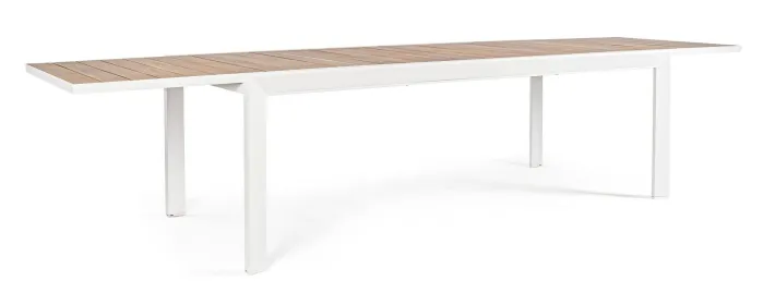 Bizzotto Tavoli>TAVOLO IN ALLUMINIO 220-340X100 BIANCO YK11 - BELMAR