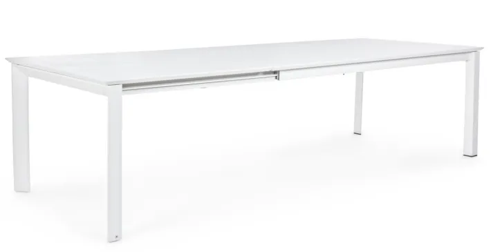 Bizzotto Tavoli>TAVOLO IN ALLUMINIO 200/300X110 BIANCO CX21-KONNOR