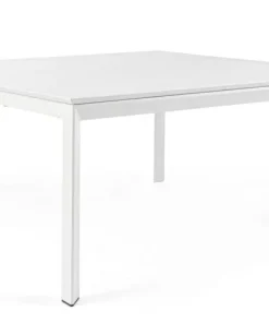 Bizzotto Tavoli>TAVOLO IN ALLUMINIO 110/160X160 BIANCO CX21 - KONNOR