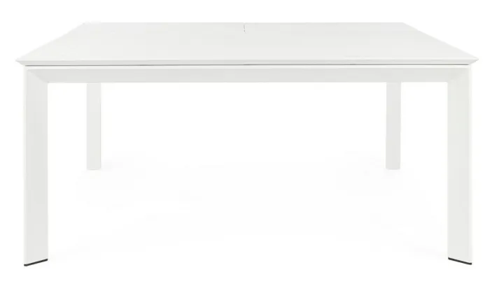 Bizzotto Tavoli>TAVOLO IN ALLUMINIO 110/160X160 BIANCO CX21 - KONNOR