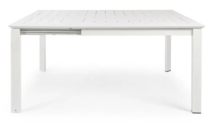Bizzotto Tavoli>TAVOLO IN ALLUMINIO 110/160X160 BIANCO CX21 - KONNOR