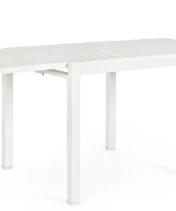 Bizzotto Tavoli>TAVOLO IN ALLUMINIO 83/166X80 BIANCO YK11 - PELAGIUS