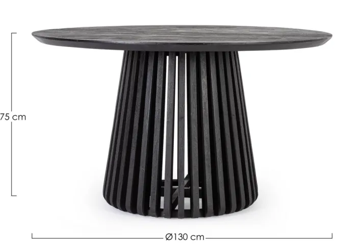 Bizzotto Tavoli>TAVOLO IN LEGNO NERO D130 - ODION