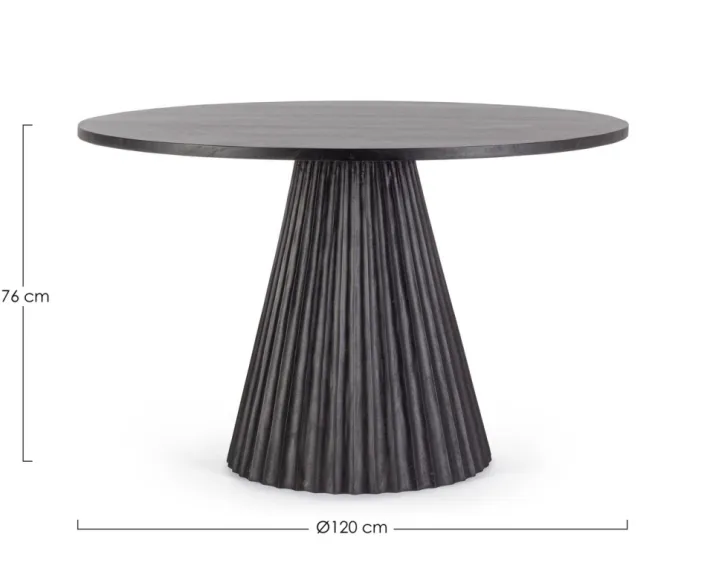 Bizzotto Tavoli>TAVOLO IN LEGNO NERO D120 - ORISSA