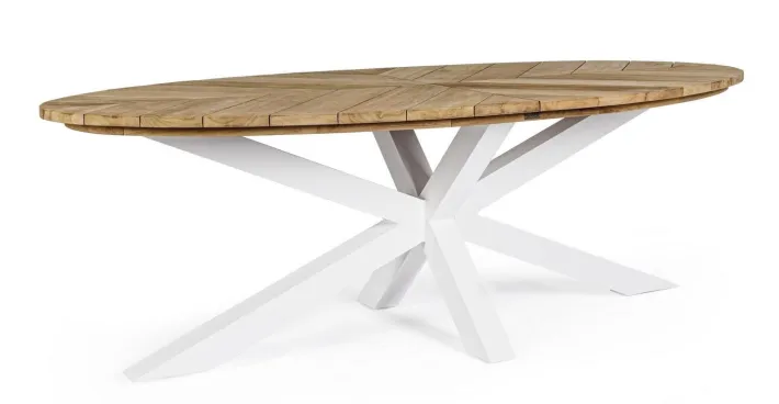 Bizzotto Tavoli>TAVOLO IN TEAK BIANCO RT01 - PALMDALE