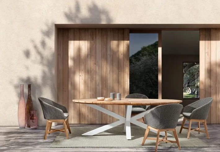 Bizzotto Tavoli>TAVOLO IN TEAK BIANCO RT01 - PALMDALE