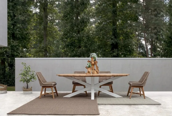 Bizzotto Tavoli>TAVOLO IN TEAK BIANCO RT01 - PALMDALE