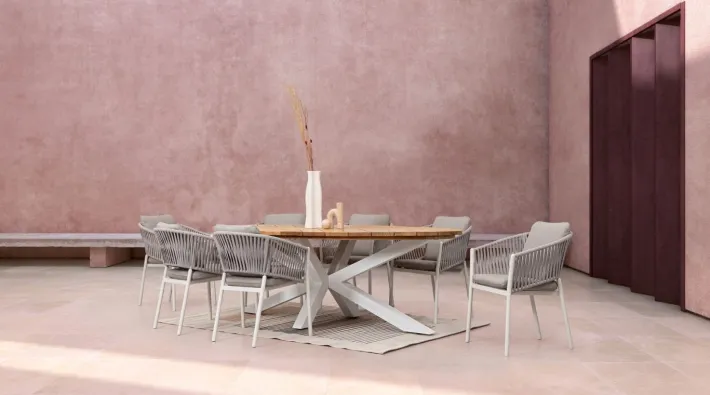 Bizzotto Tavoli>TAVOLO IN TEAK BIANCO RT01 - PALMDALE