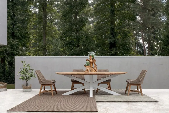Bizzotto Tavoli>TAVOLO IN TEAK BIANCO RT01 - PALMDALE