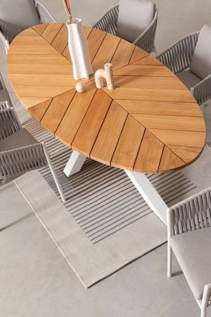 Bizzotto Tavoli>TAVOLO IN TEAK BIANCO RT01 - PALMDALE