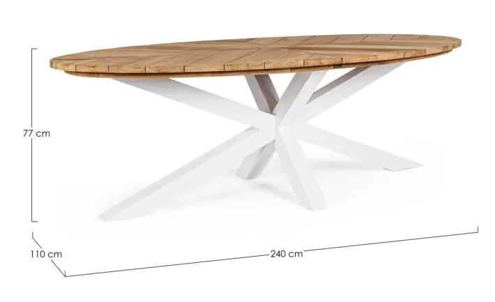 Bizzotto Tavoli>TAVOLO IN TEAK BIANCO RT01 - PALMDALE