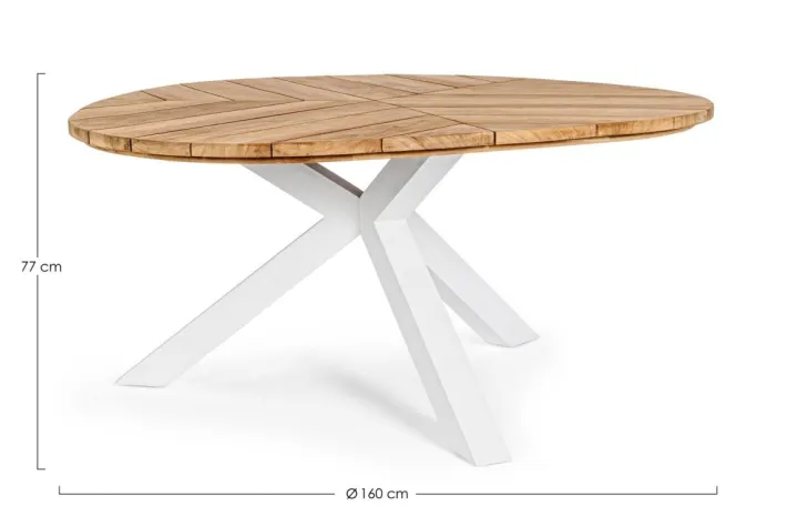 Bizzotto Tavoli>TAVOLO IN TEAK BIANCO RT01 - PALMDALE