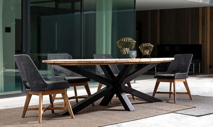 Bizzotto Tavoli>TAVOLO IN TEAK CARBON RT02 - PALMDALE