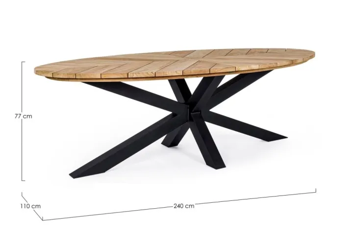 Bizzotto Tavoli>TAVOLO IN TEAK CARBON RT02 - PALMDALE