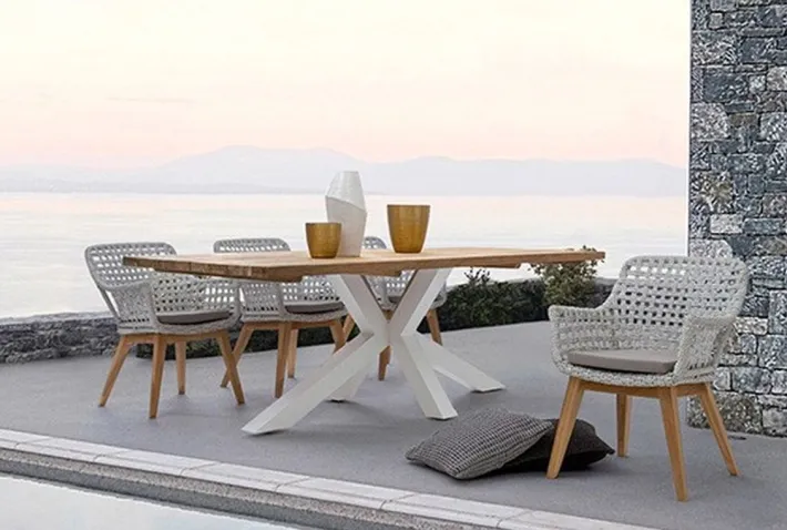 Bizzotto Tavoli>TAVOLO IN TEAK RICICLATO BIANCO PM01 - RAMSEY
