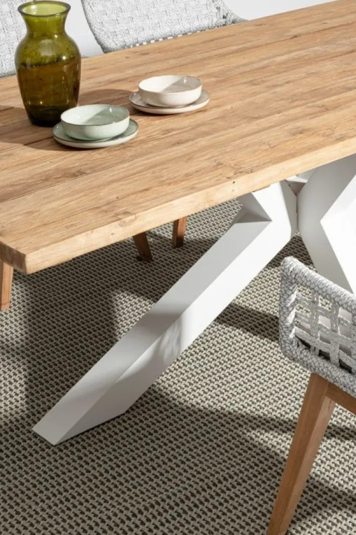 Bizzotto Tavoli>TAVOLO IN TEAK RICICLATO BIANCO PM01 - RAMSEY