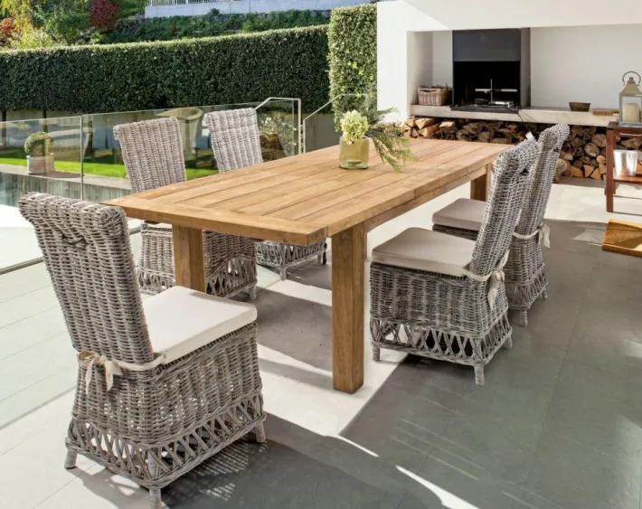 Bizzotto Tavoli>TAVOLO IN TEAK RICICLATO 180/250 - BOUNTY