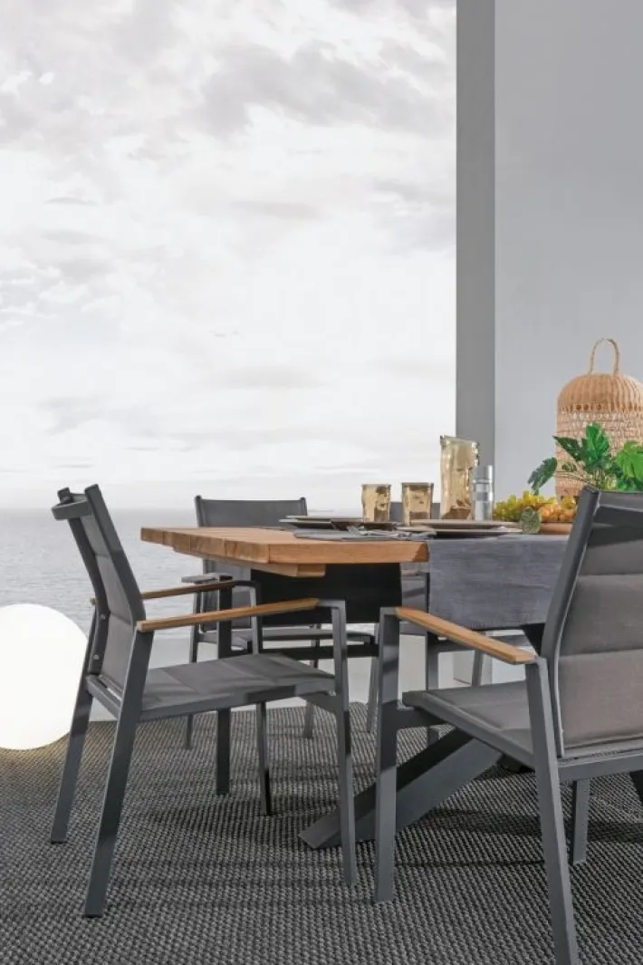 Bizzotto Tavoli>TAVOLO IN TEAK RICICLATO NERO PM02 - RAMSEY