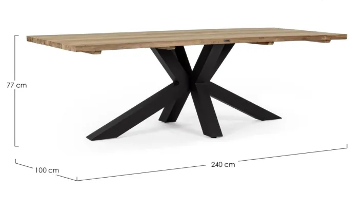 Bizzotto Tavoli>TAVOLO IN TEAK RICICLATO NERO PM02 - RAMSEY