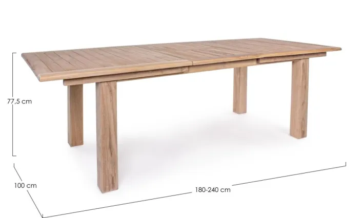 Bizzotto Tavoli>TAVOLO IN TEAK 180/240X100 - MARYLAND