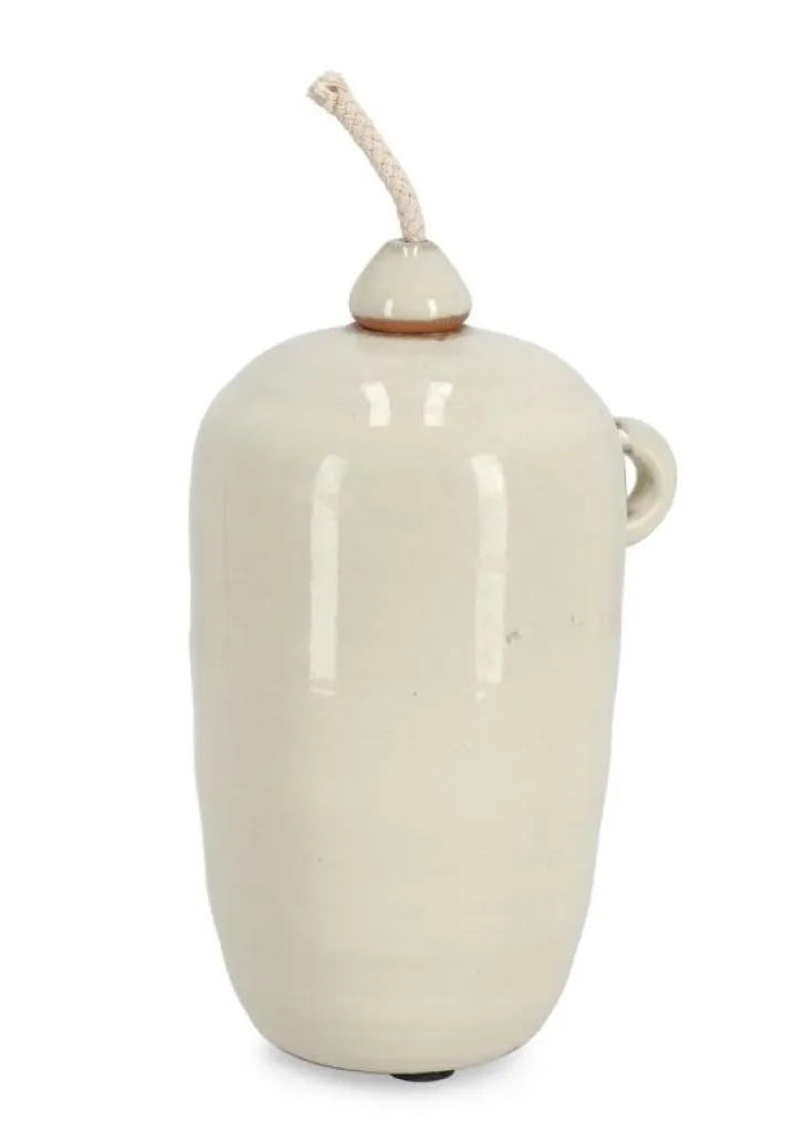 Bizzotto Oggettistica>VASO CON STOPPINO ESMA BEIGE H18,5