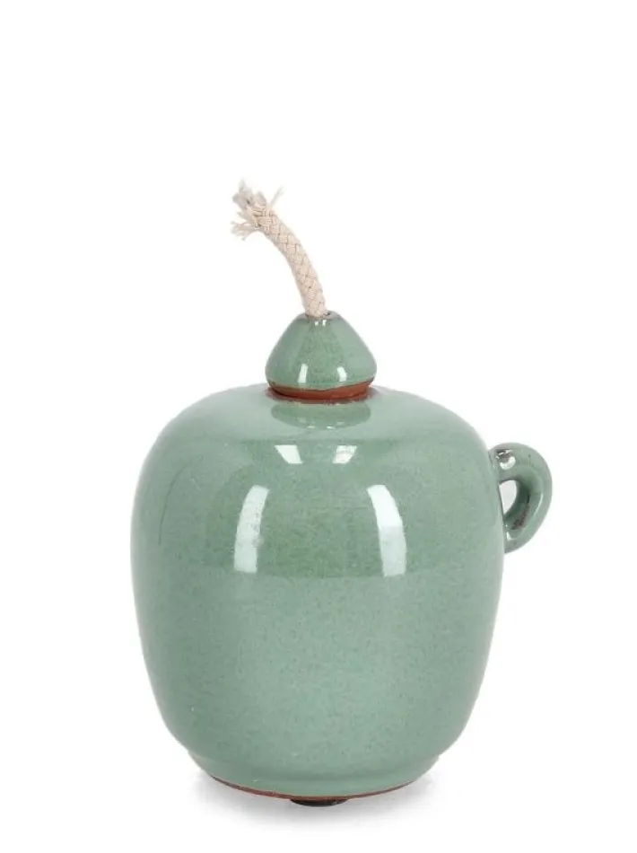 Bizzotto Oggettistica>VASO CON STOPPINO ESMA VERDE H11,5